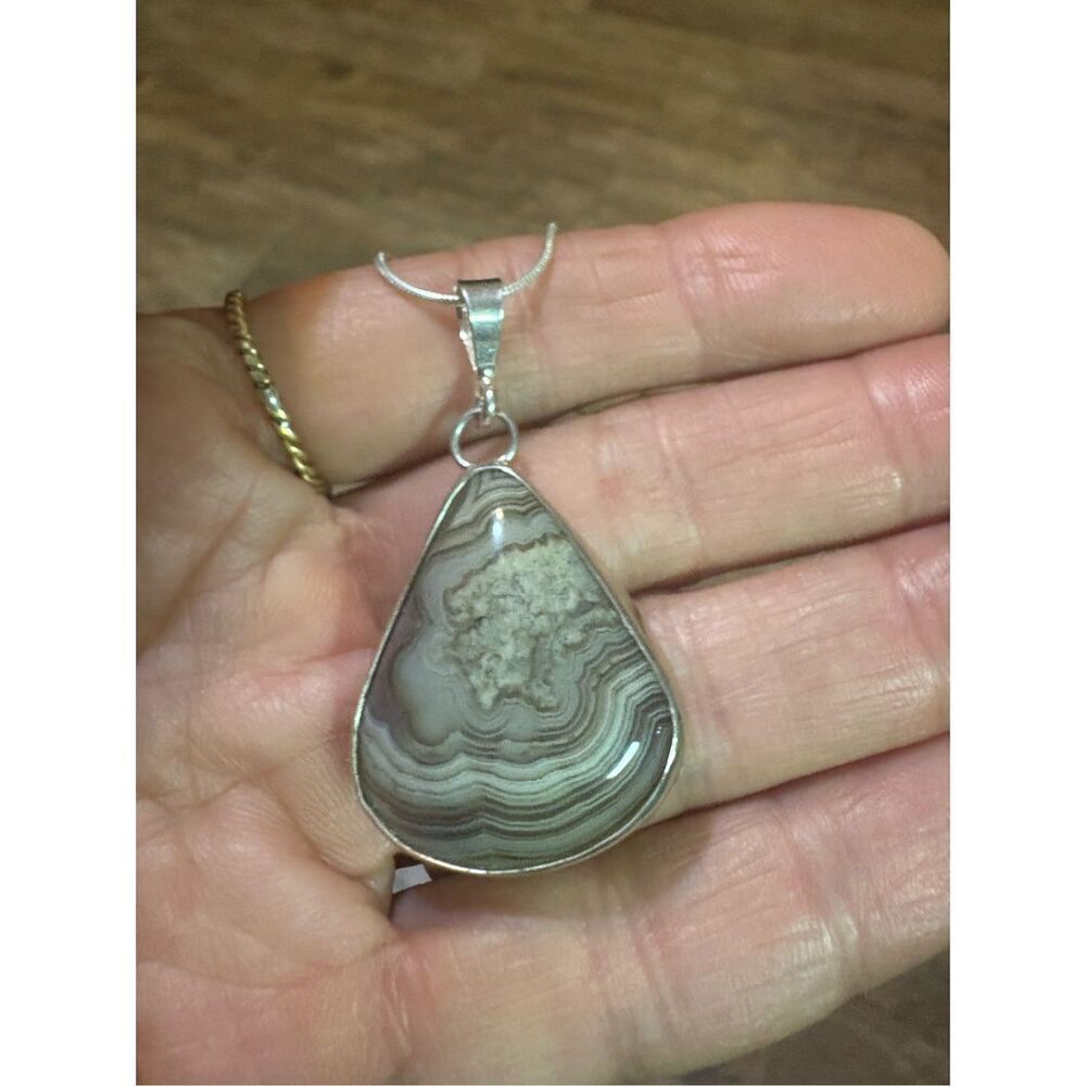 Necklace, Jasper & Silver Pendant, NEW, Sterling Silver, Handmade, Artisan